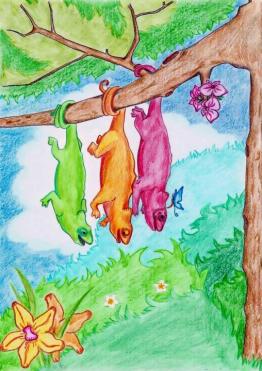 Traffic light of chameleons by Kana Go