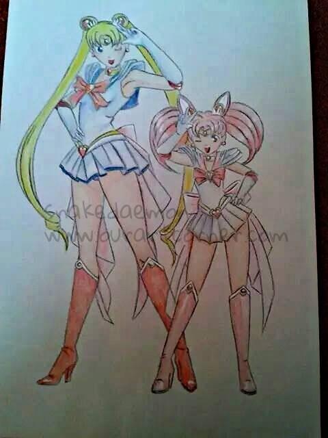 sailor moon and sailor mini moon