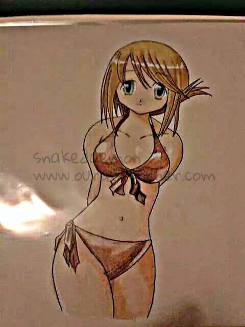 cute manga girl in a bikini