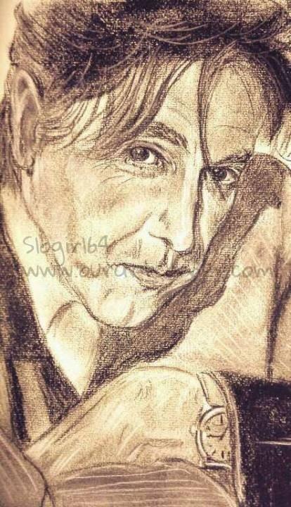 charcoal of Bryan Ferry