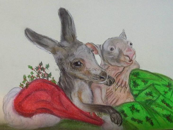 baby roo and baby wombat