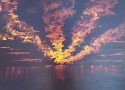 "Sunset at sea"
