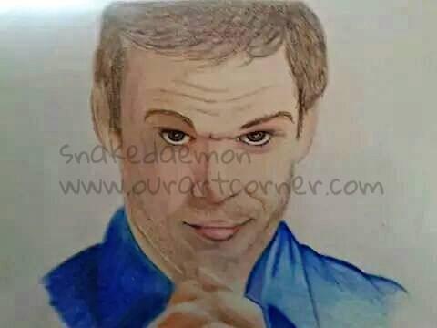 early prismacolor drawing of dexter