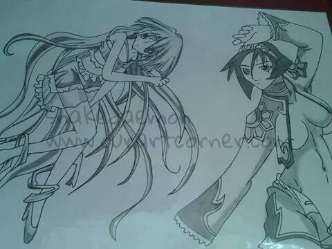 manga girls drawn at school