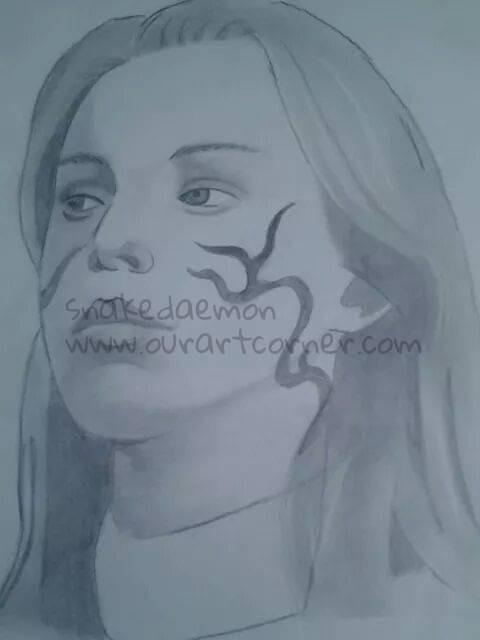 lalla ward as romana drawn at school