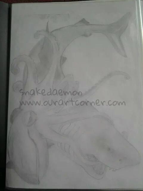 great white vs giant octopus