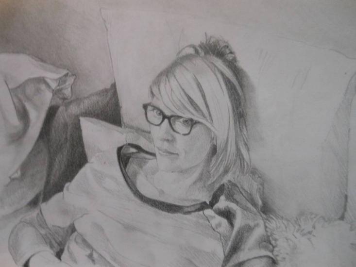 A girl with glass