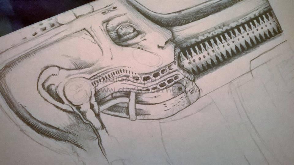 drawing gigers work w.i.p by blvckink