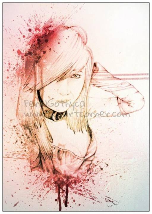 mixed media drawing of a friend by blvckink