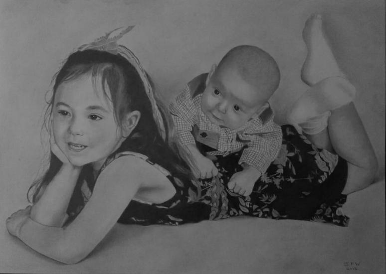 Sibling portrait. by JPW Artist