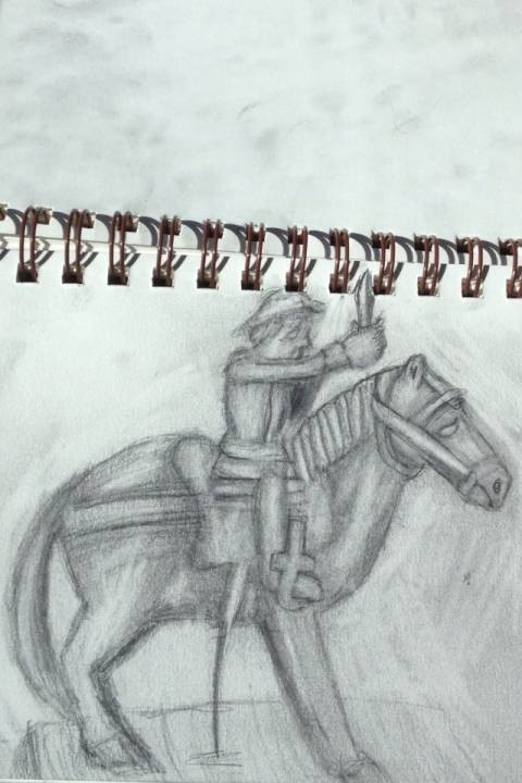 Sketch-of-Horse-and-Rider-Statue