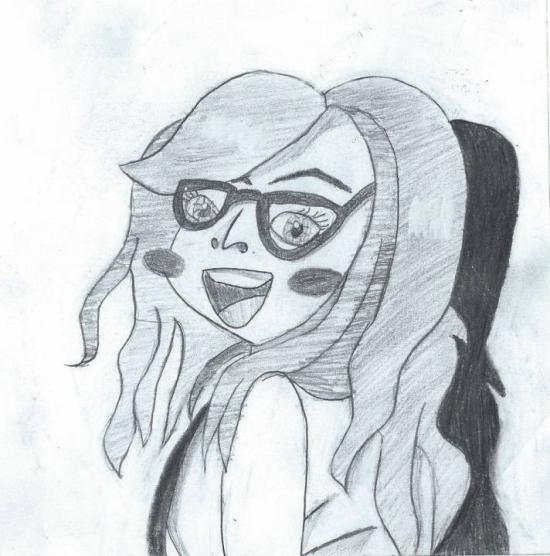 Smiling Girl with Glasses by Ella