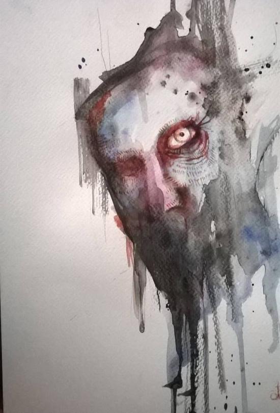 blood and watercolour by blvckink