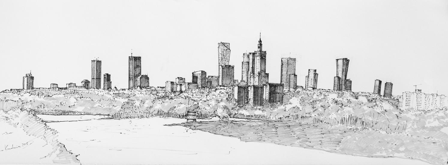 Panorama of Warsaw by Jandraws