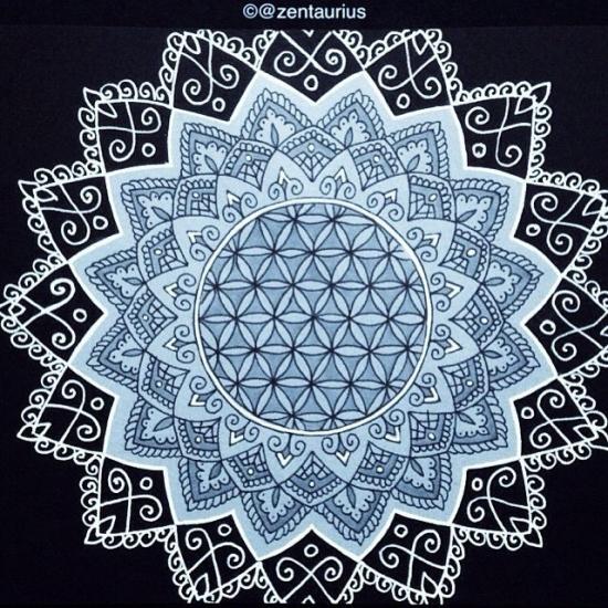 Blue Flower of Life by zentaurius