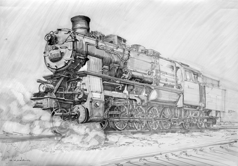 Locomotive, steam engine by Jandraws