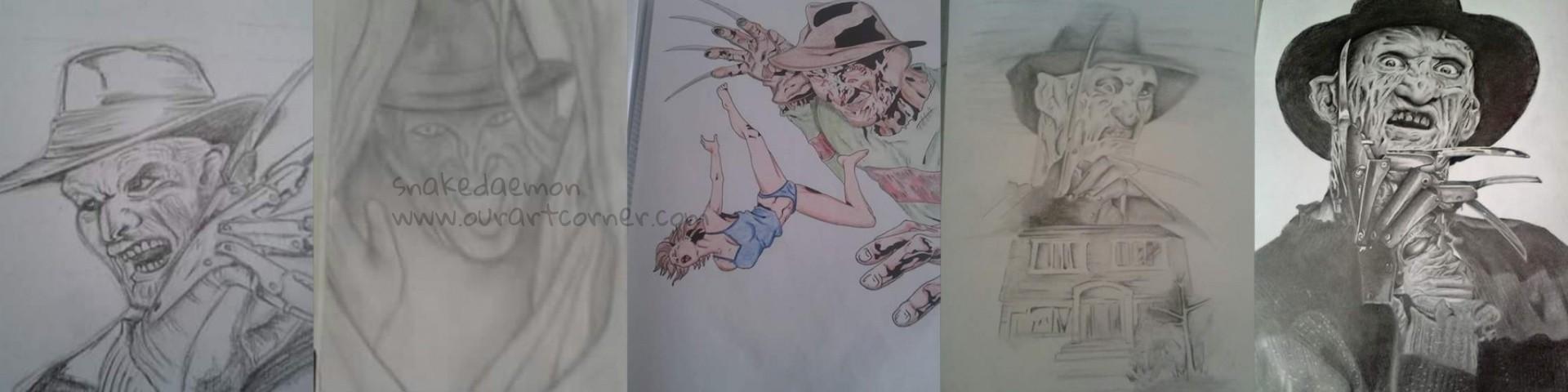freddy krueger drawings through the years