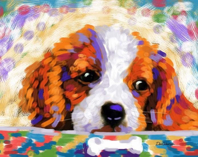 Dog In Abstract by Don Art