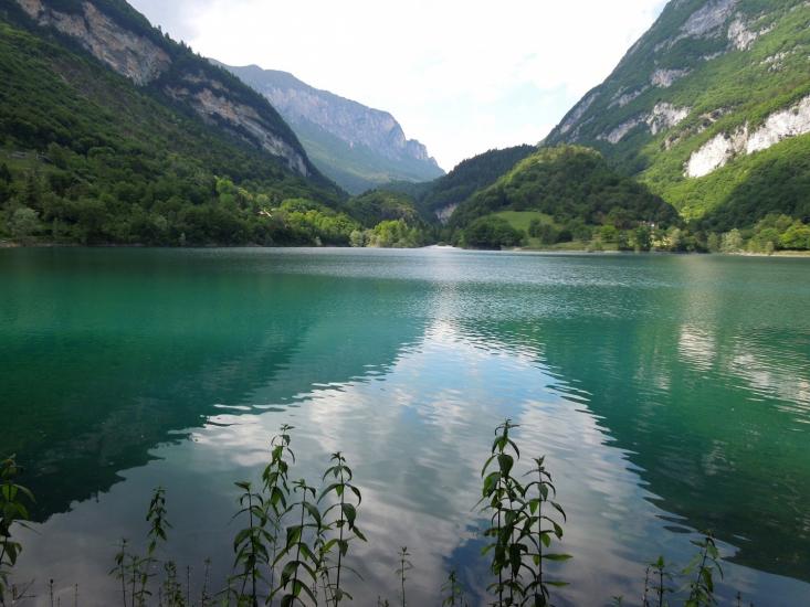 between mountains......