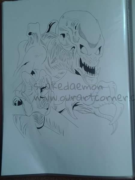 old drawing of pumpkinhead