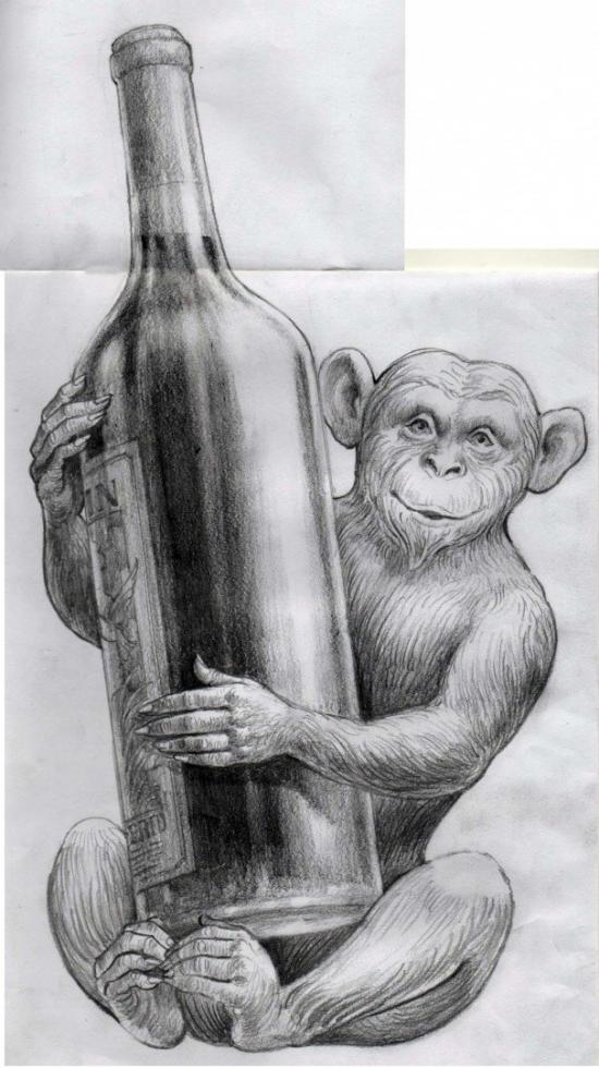 Sitting Monkey 3 by Don Art
