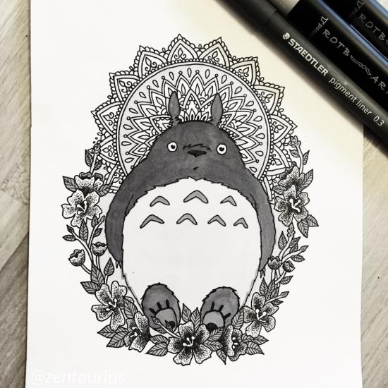 Totoro Flower Mandala ♡ by zentaurius
