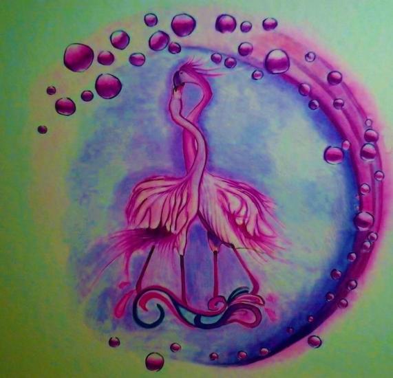 Flamingos by AnnasArt