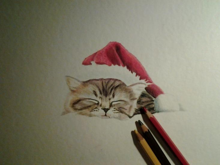 christmas cat by AnnasArt