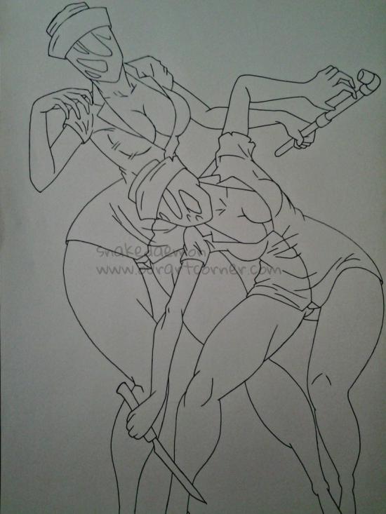 silent hill nurses linework