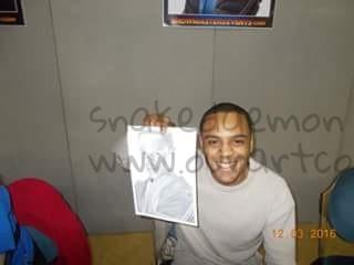 daniel anthony with my drawing before signing