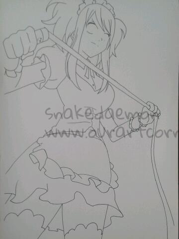maid lucy heartfilia linework