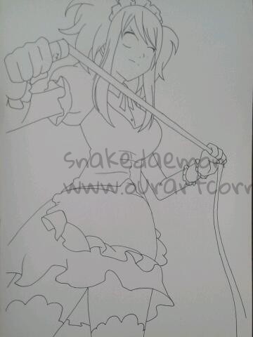 maid-lucy-heartfilia-linework