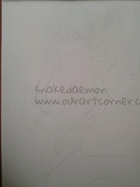 black cat pencil linework