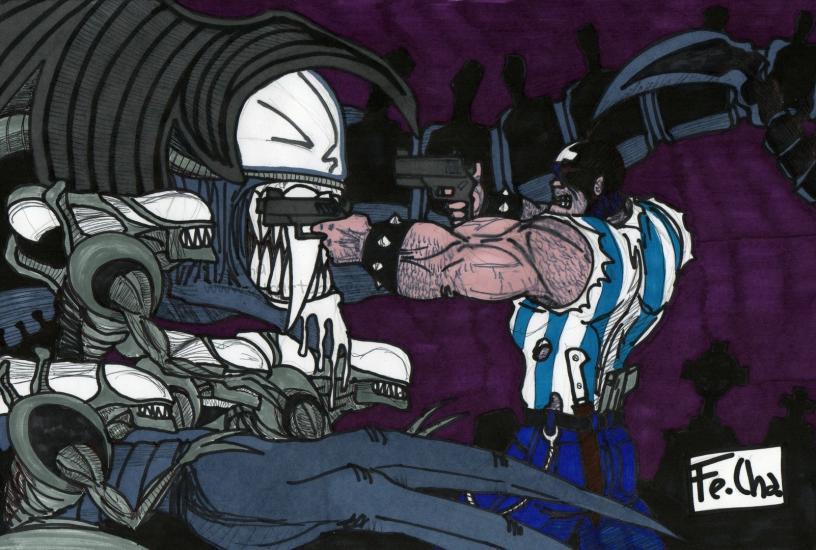 cazador vs aliens