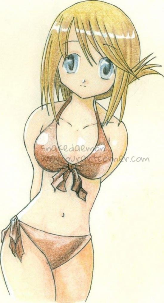 cute manga girl in a bikini (reupload)
