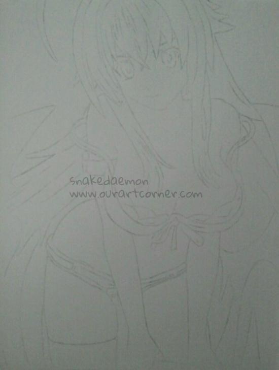 figure series #7 rias gremory w.i.p 1 linework