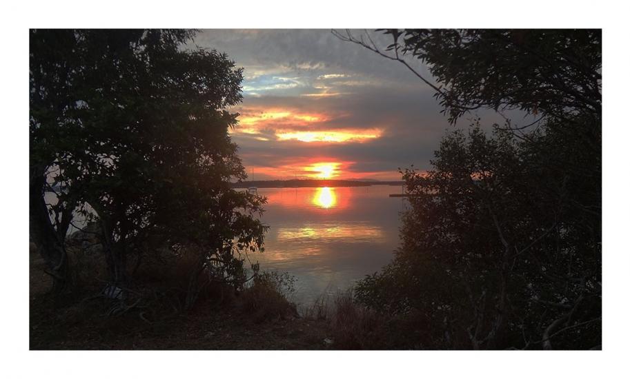 Sunset on water by pencil recreations