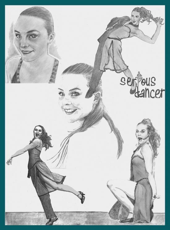 The lady has style, beauty,youth  and talent by pencil recreations