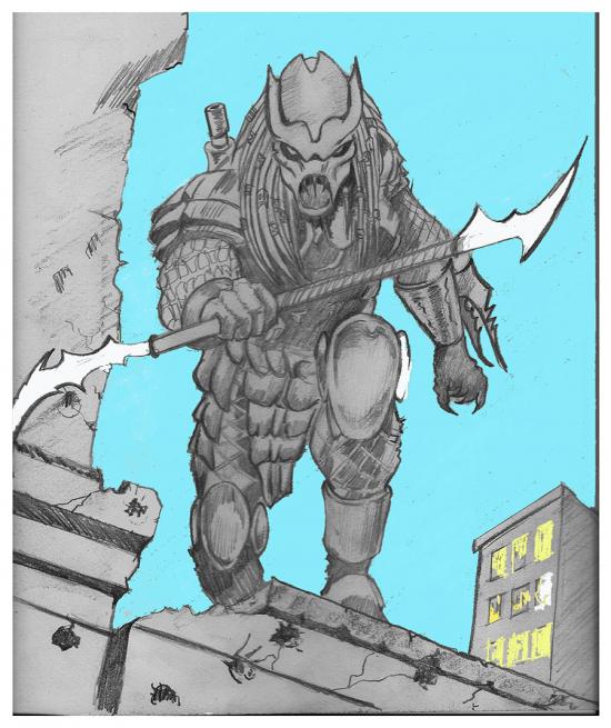 Alien fighter by pencil recreations