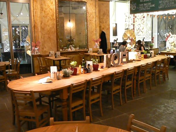 Long communal table