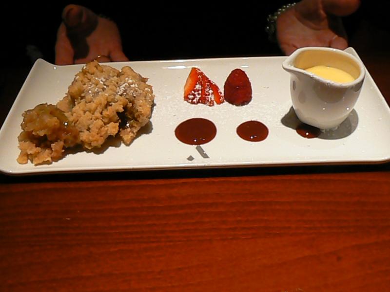 Rhubarb and apple crumble