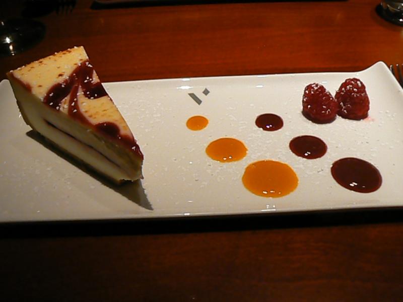 Raspberry and white chocolate cheesecake