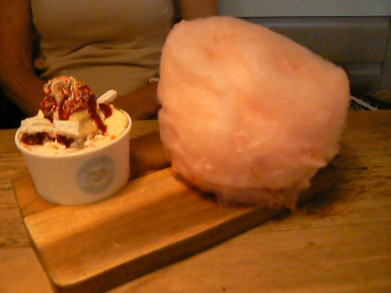 Eton mess ice cream and candy floss