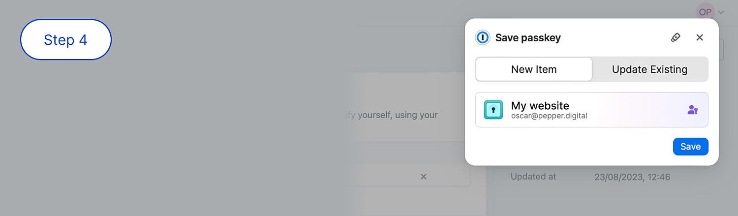 Step 4: Save your Passkey