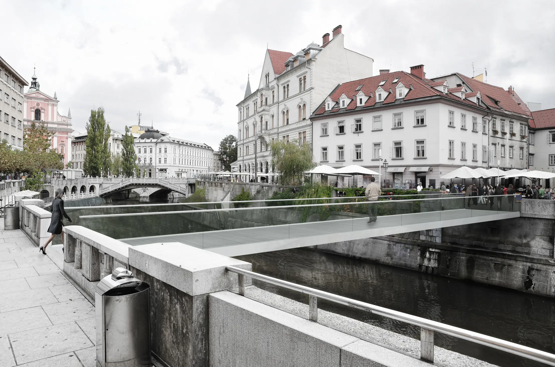 Footbridge in Ljubljana, Ljubljana, Slovenia