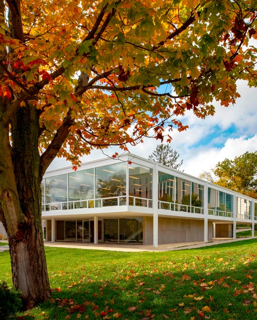 Opening of building designed by Mies van der Rohe in 1952