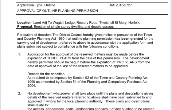 Plot with PP for sale in Tivetshall St Mary photo