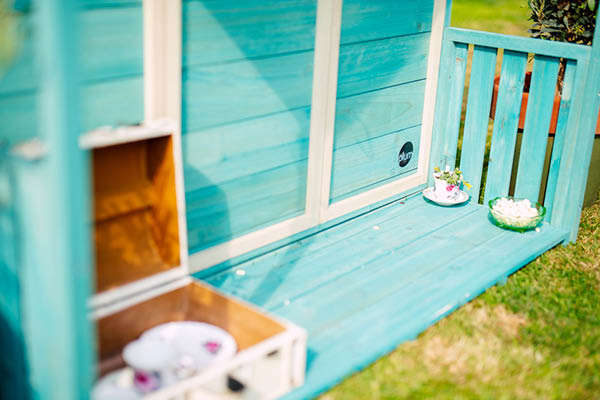 Plum wooden playhouse teal deals