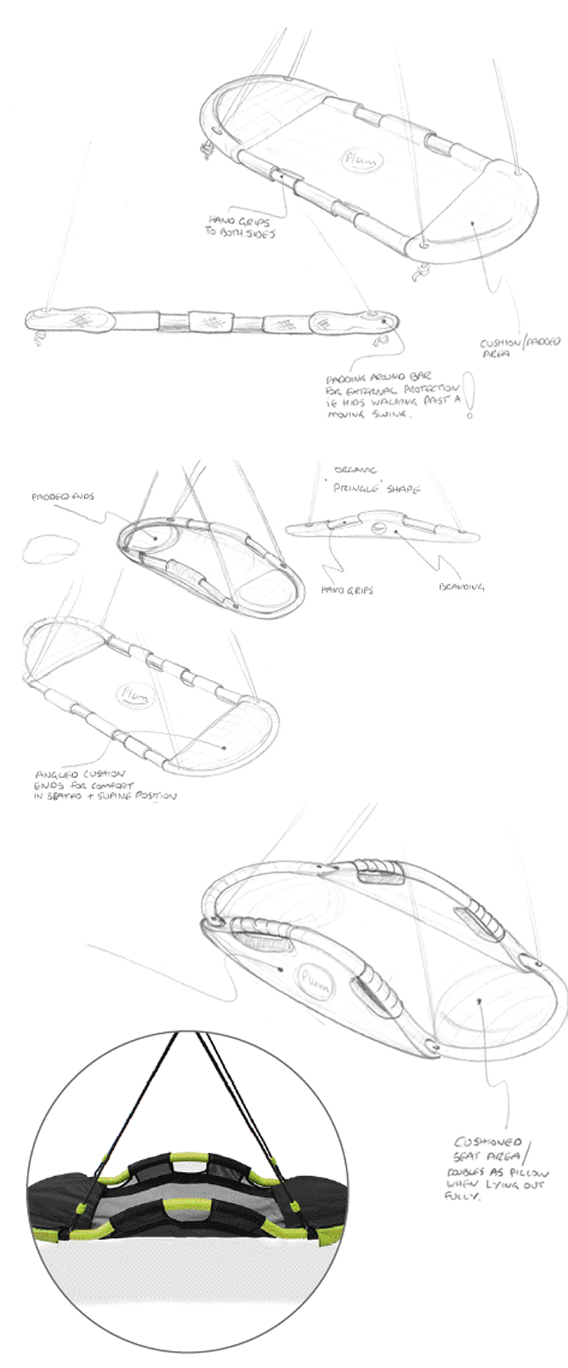 glide nest swing concept sketches