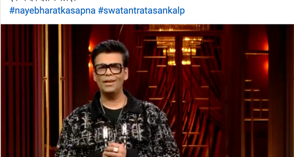 Karan Johar Rallies on Koo for #NayeBharatKaSapna